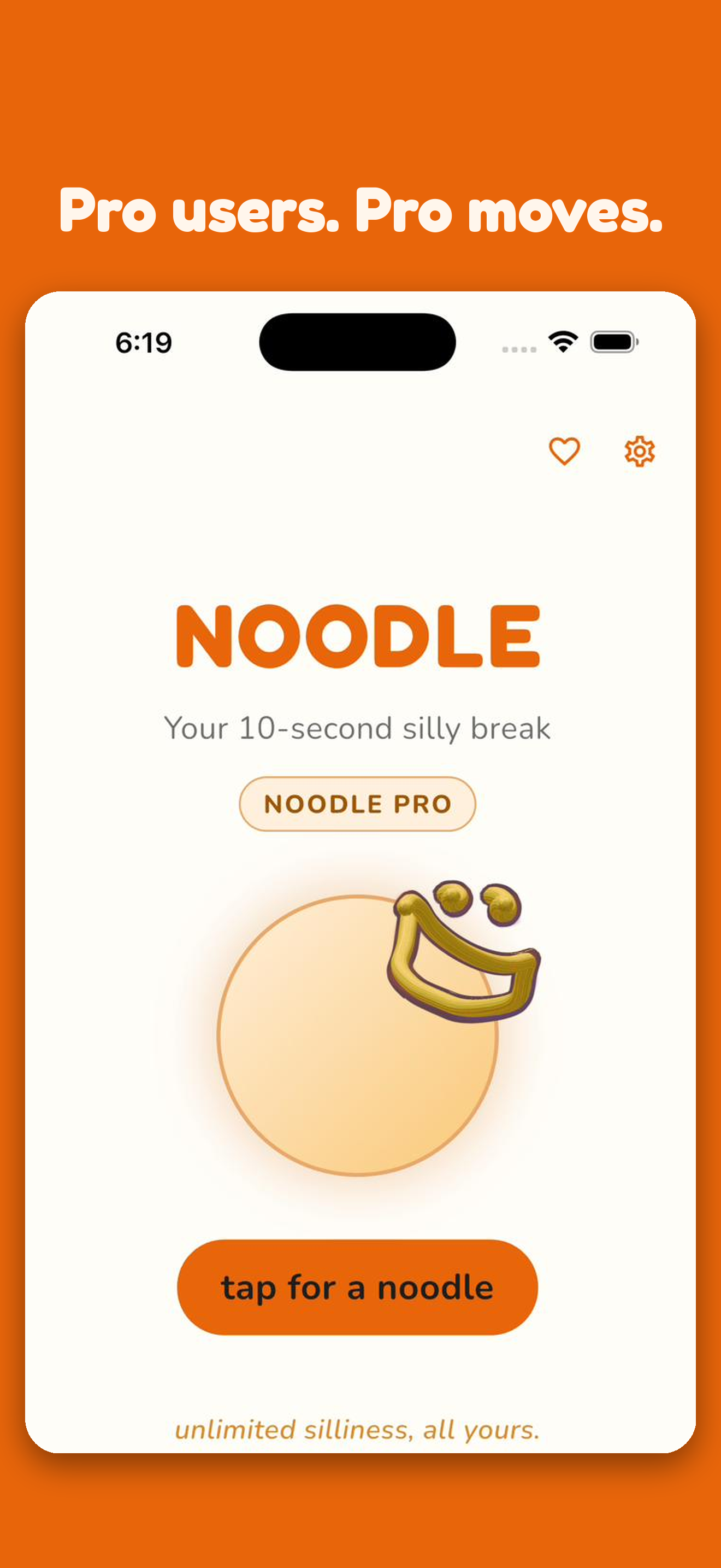 The Noodle Pro home screen